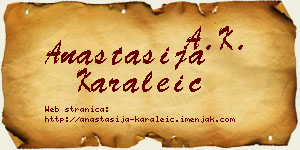 Anastasija Karaleić vizit kartica